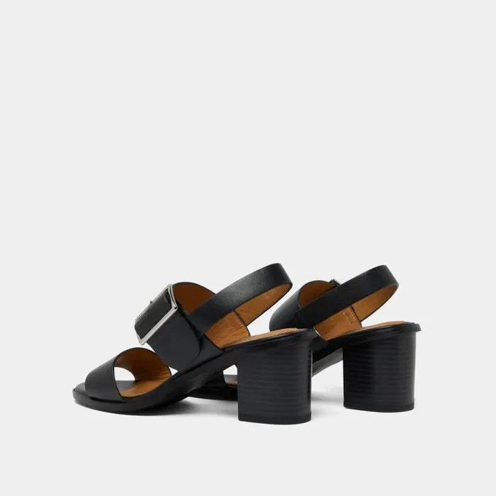 Women Sandals With Heels And Straps Black JONAK Sandals