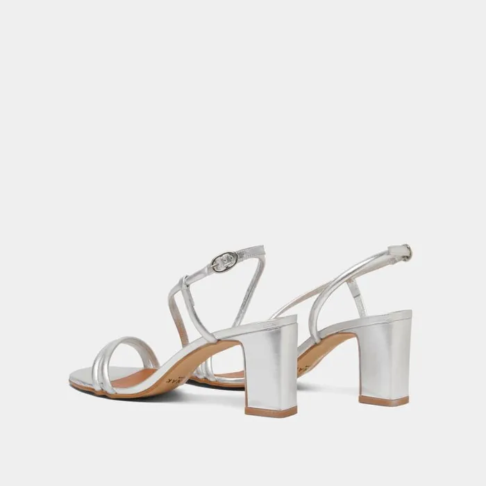 Women Sandals With Heels And Straps Silver JONAK Sandals