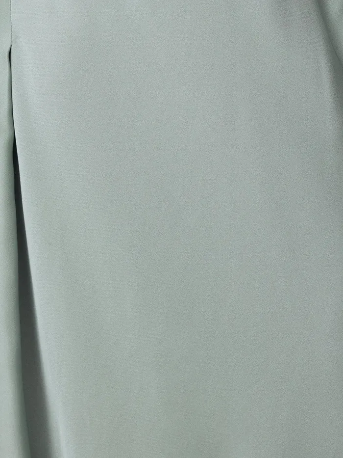 Women Satin Bias Asymmetric Skirt Blue Jigsaw Skirts