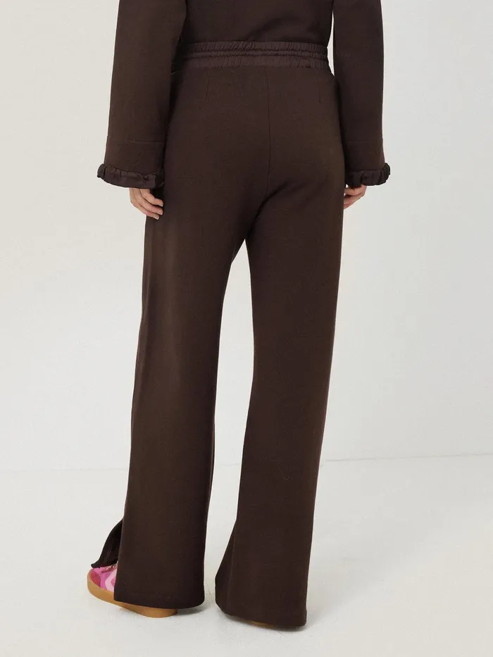 Women Satin Waistband Jersey Joggers Chocolate Jigsaw Pyjamas and Loungewear