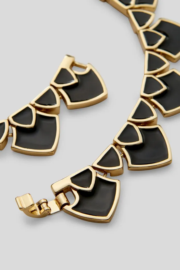 Women Scanlan Theodore ENAMEL TRIANGLE CHOKER BLACK Jewelry