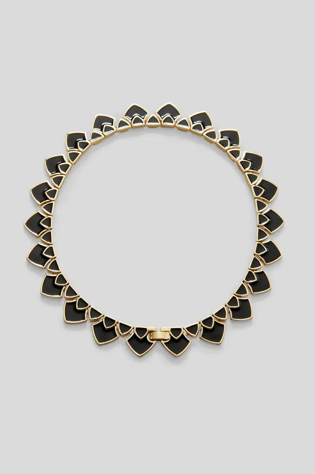 Women Scanlan Theodore ENAMEL TRIANGLE CHOKER BLACK Jewelry
