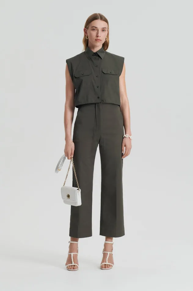 Women Scanlan Theodore PARACHUTE CROP SHIRT JUNGLE Shirts