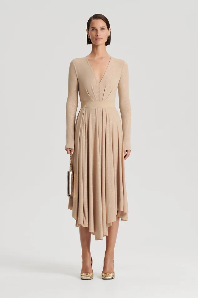 Women Scanlan Theodore TINSEL DRAPE SKIRT CHAMPAGNE Skirts