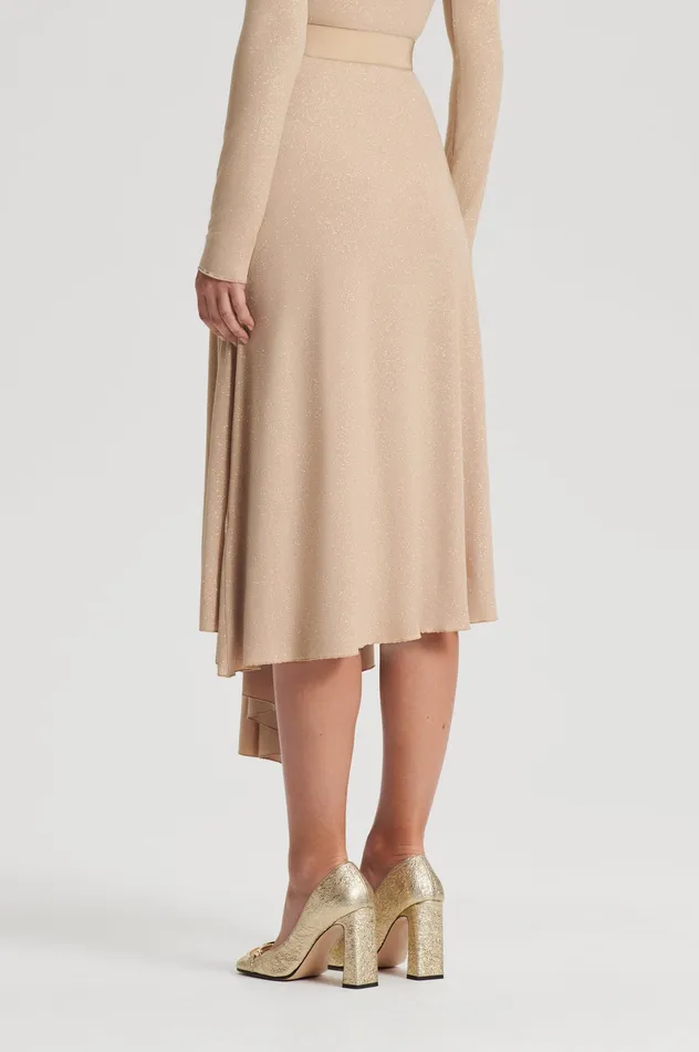 Women Scanlan Theodore TINSEL DRAPE SKIRT CHAMPAGNE Skirts Women Scanlan Theodore TINSEL DRAPE SKIRT CHAMPAGNE Skirts