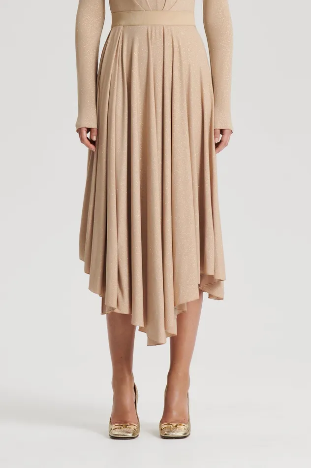Women Scanlan Theodore TINSEL DRAPE SKIRT CHAMPAGNE Skirts Women Scanlan Theodore TINSEL DRAPE SKIRT CHAMPAGNE Skirts