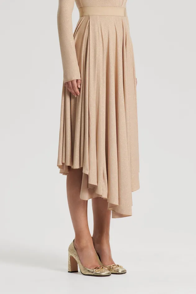 Women Scanlan Theodore TINSEL DRAPE SKIRT CHAMPAGNE Skirts Women Scanlan Theodore TINSEL DRAPE SKIRT CHAMPAGNE Skirts