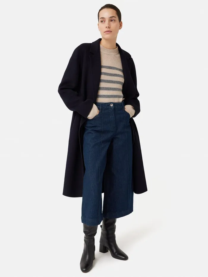 Women Seamed Denim Culotte Indigo Jigsaw Denim