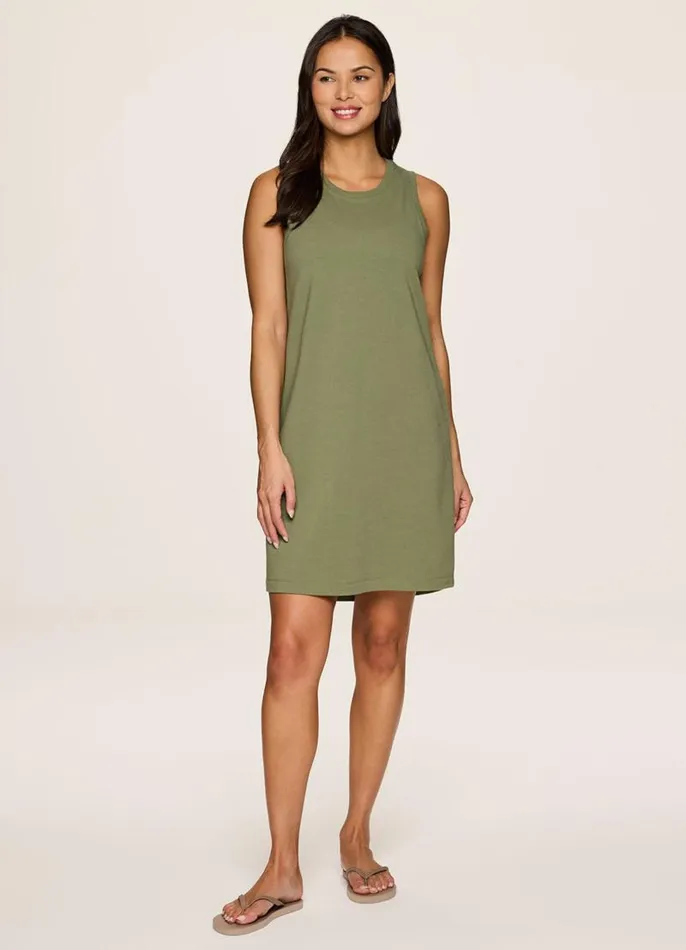 Women Seaside French Terry Dress Olive RBX Active Tanks