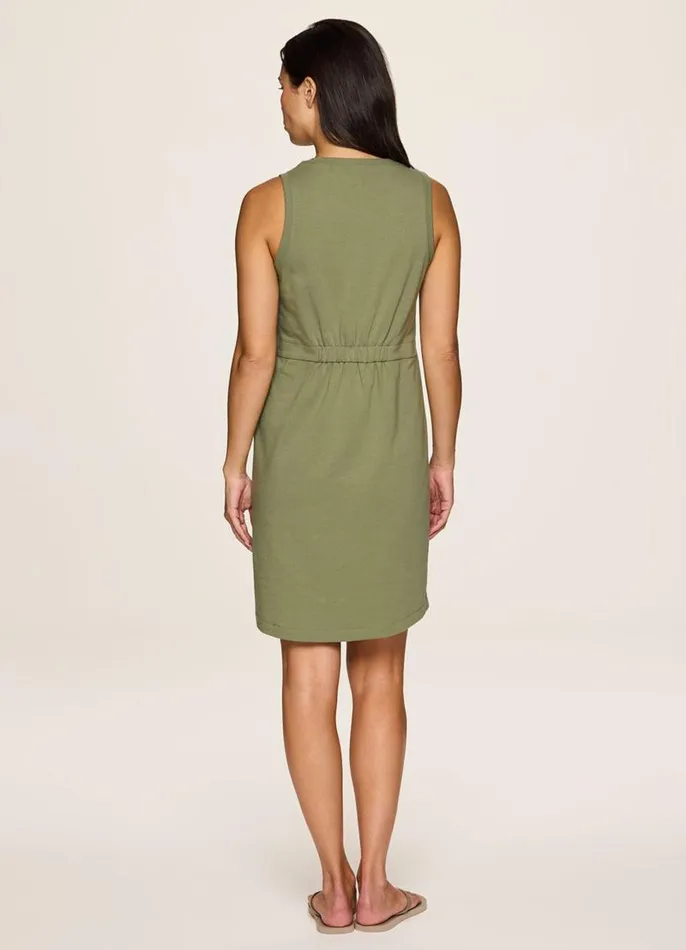 Women Seaside French Terry Dress Olive RBX Active Tanks