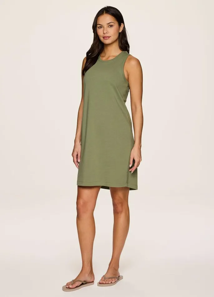 Women Seaside French Terry Dress Olive RBX Active Tanks