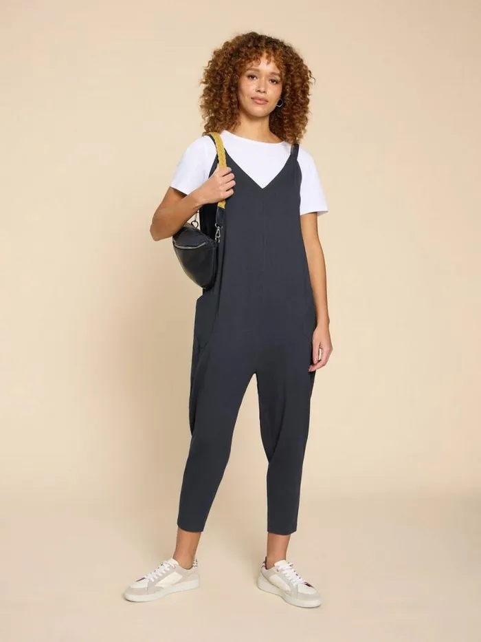 Women Selina Jersey Jumpsuit Charcoal Grey White Stuff Dresses