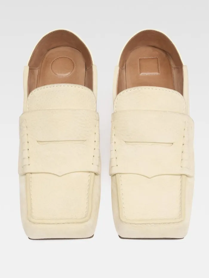 Women Shoes JACQUEMUS The Carr Loafers Pale Yellow Women Shoes JACQUEMUS The Carr Loafers Pale Yellow