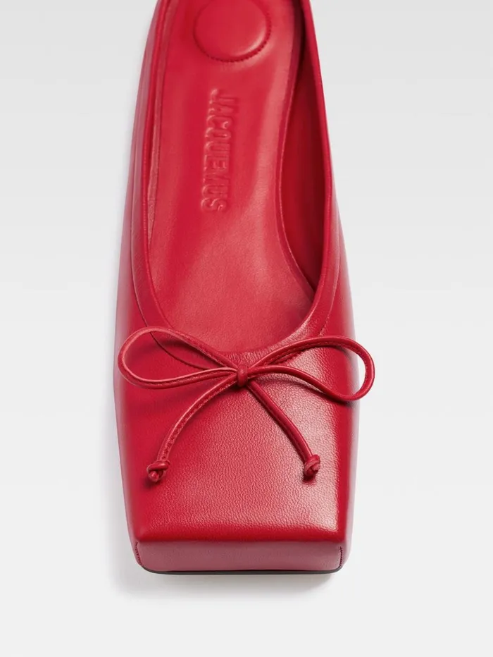 Women Shoes JACQUEMUS The Flat Ballet Mules Red