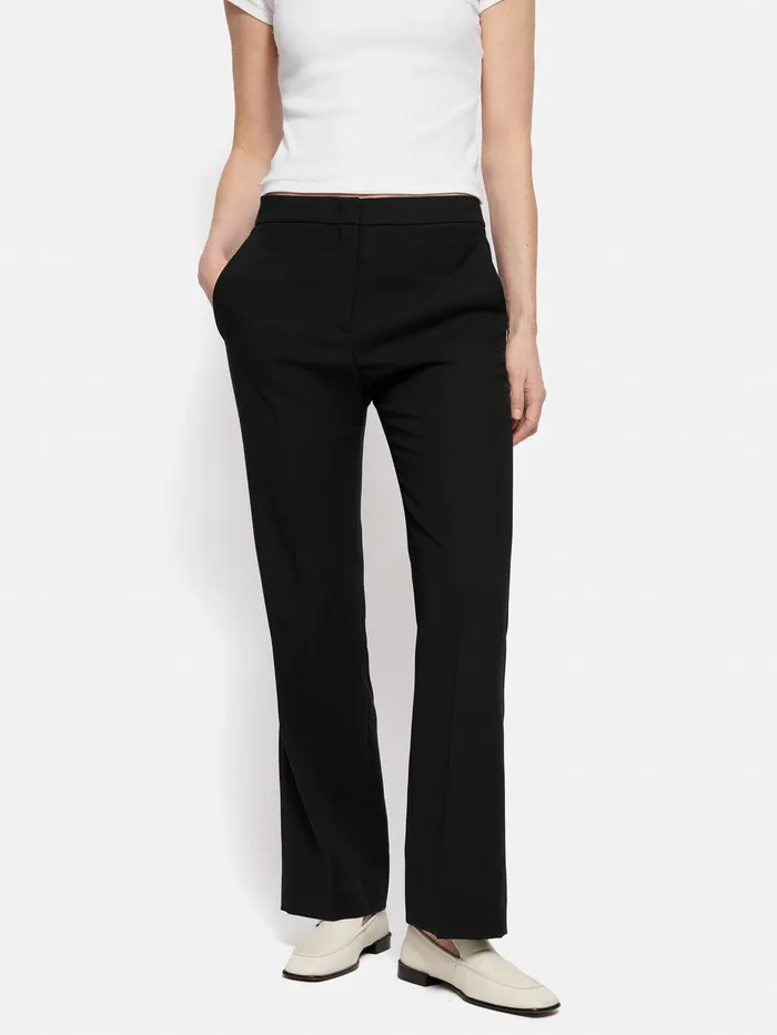 Women Short Fluid Twill Mason Trousers Black Jigsaw Suits and Tailoring
