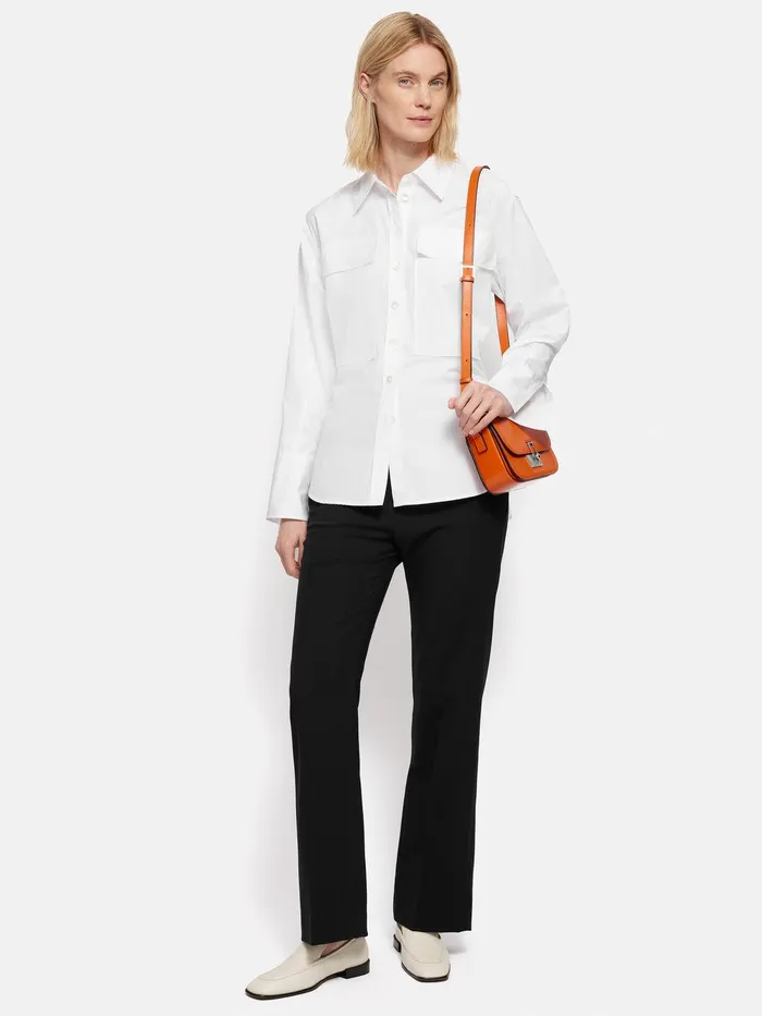 Women Short Fluid Twill Mason Trousers Black Jigsaw Suits and Tailoring