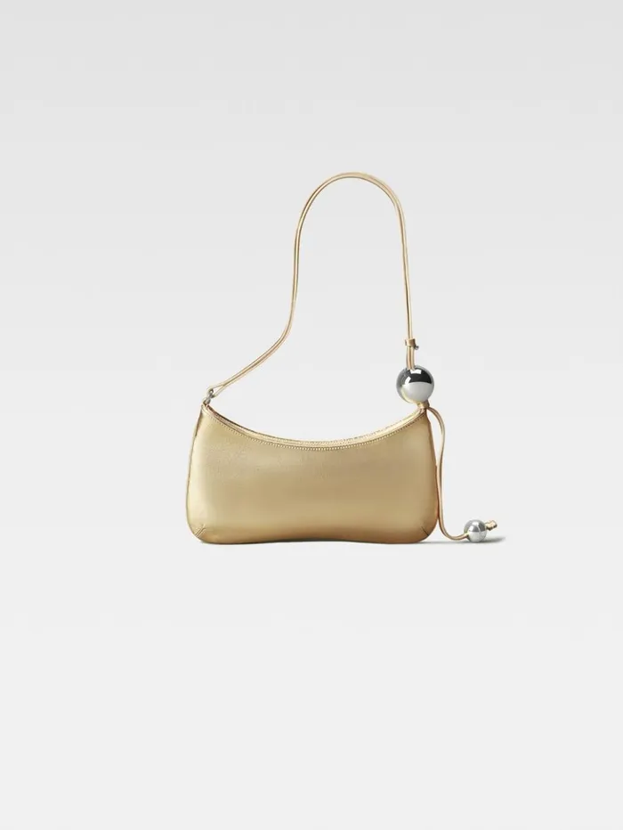Women Shoulder Bags JACQUEMUS The Bisou Perle Gold Women Shoulder Bags JACQUEMUS The Bisou Perle Gold