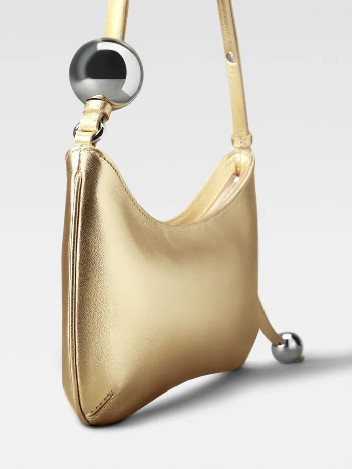 Women Shoulder Bags JACQUEMUS The Bisou Perle Gold Women Shoulder Bags JACQUEMUS The Bisou Perle Gold