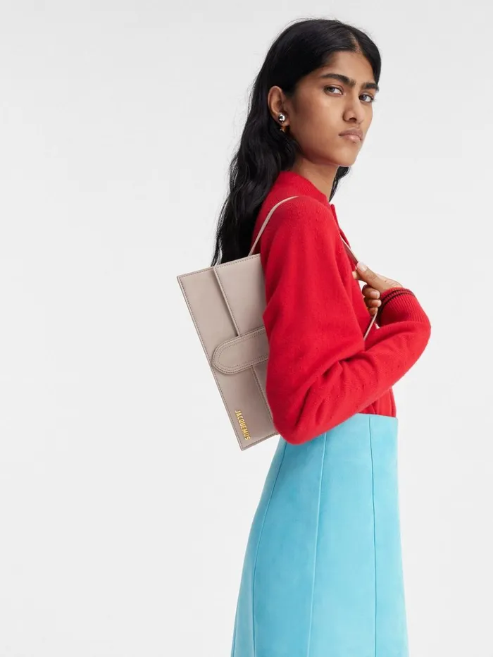 Women Shoulder Bags JACQUEMUS The Long Bambino Dark Beige Women Shoulder Bags JACQUEMUS The Long Bambino Dark Beige