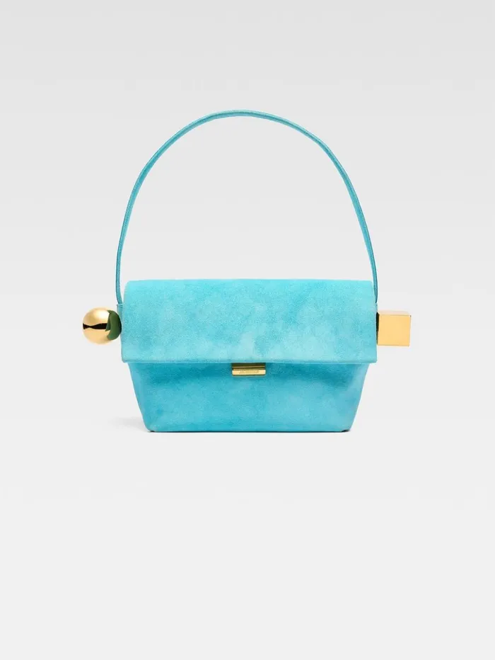 Women Shoulder Bags JACQUEMUS The Rond Carr Light Turquoise