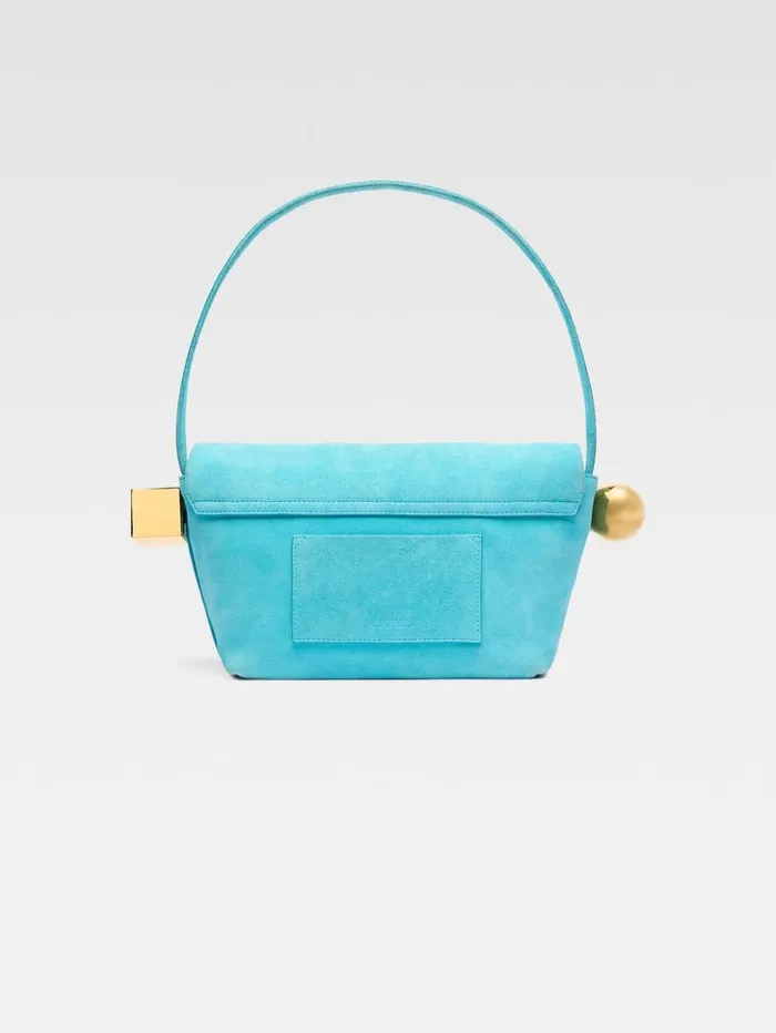 Women Shoulder Bags JACQUEMUS The Rond Carr Light Turquoise Women Shoulder Bags JACQUEMUS The Rond Carr Light Turquoise