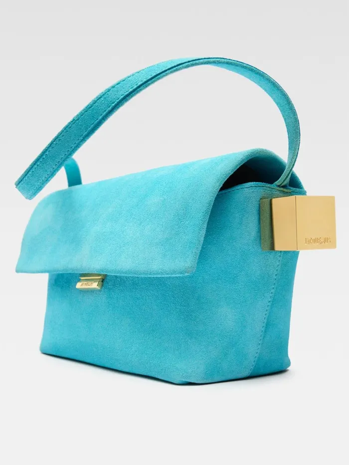 Women Shoulder Bags JACQUEMUS The Rond Carr Light Turquoise Women Shoulder Bags JACQUEMUS The Rond Carr Light Turquoise