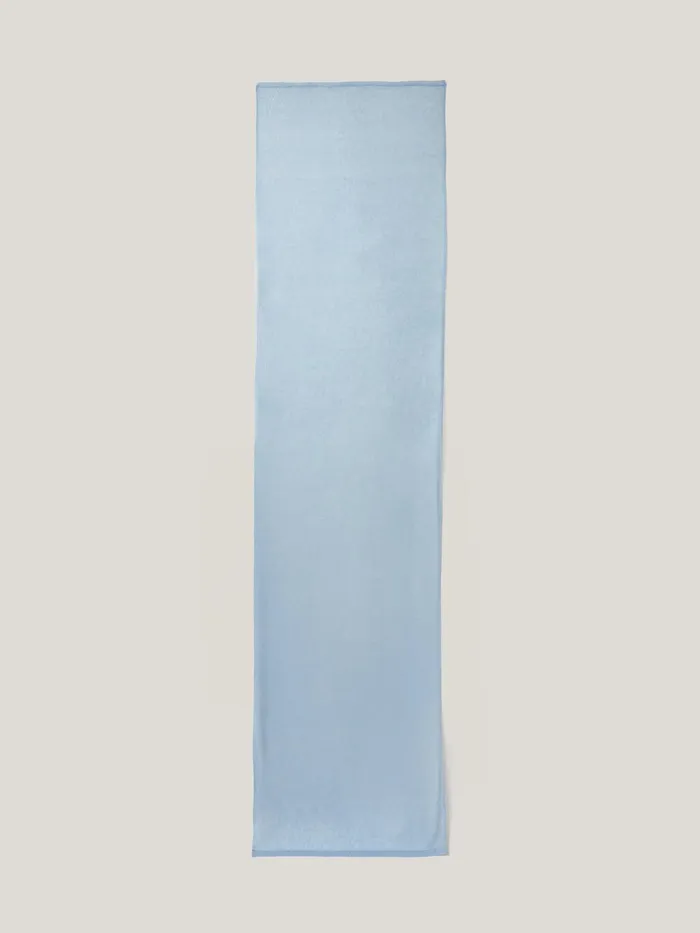 Women Soft Gauzy Knit Scarf Blue Jigsaw Ponchos and Scarves