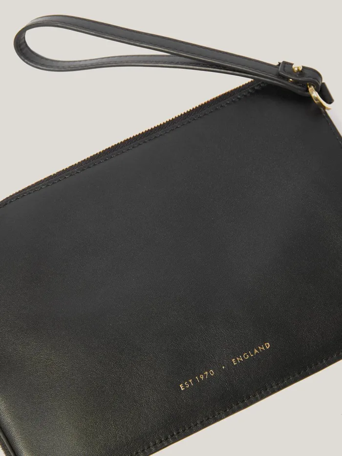 Women Sophia Calf Hair Pouch Black Jigsaw Wallets and Card Holders