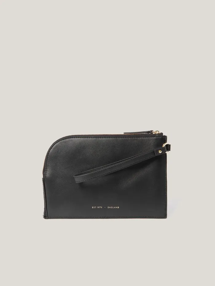 Women Sophia Calf Hair Pouch Black Jigsaw Wallets and Card Holders