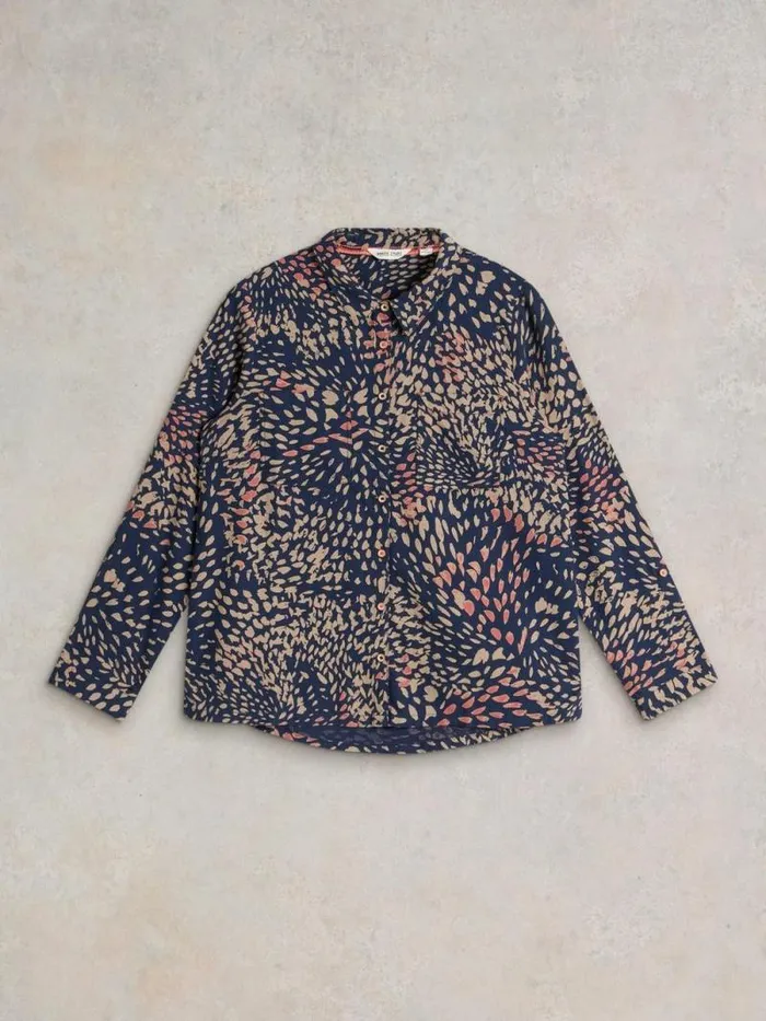 Women Sophie Organic Cotton Long Sleeve Shirt Navy Print White Stuff Shirts and Blouses Women Sophie Organic Cotton Long Sleeve Shirt Navy Print White Stuff Shirts and Blouses