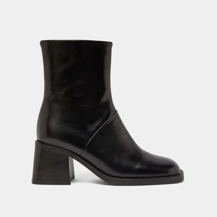 Women Squaretoe Boots With Exposed Seams Black JONAK Ankle Boots Lowboots