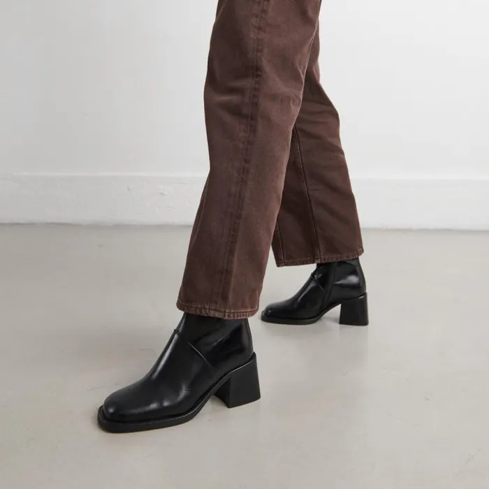 Women Squaretoe Boots With Exposed Seams Black JONAK Ankle Boots Lowboots