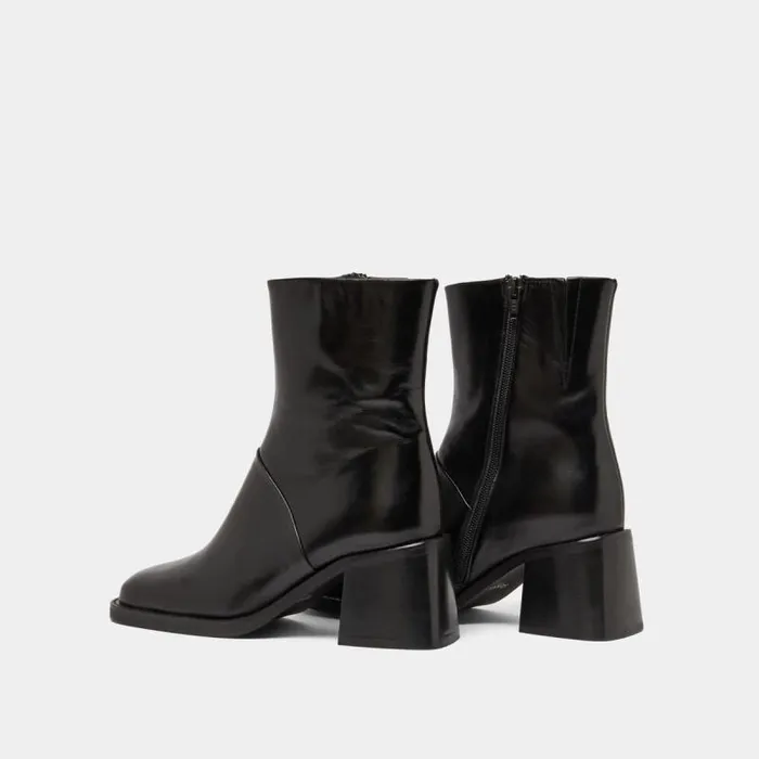 Women Squaretoe Boots With Exposed Seams Black JONAK Ankle Boots Lowboots