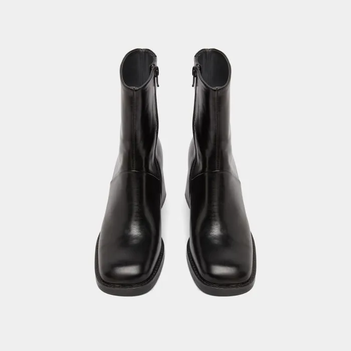 Women Squaretoe Boots With Exposed Seams Black JONAK Ankle Boots Lowboots
