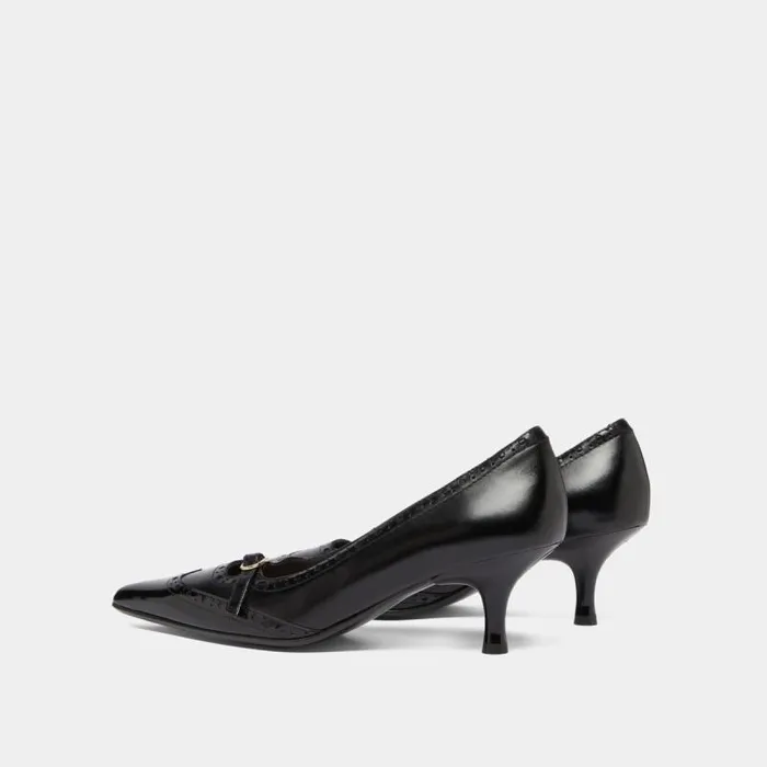 Women Strappy Pumps With Perforated Details Black JONAK Pumps