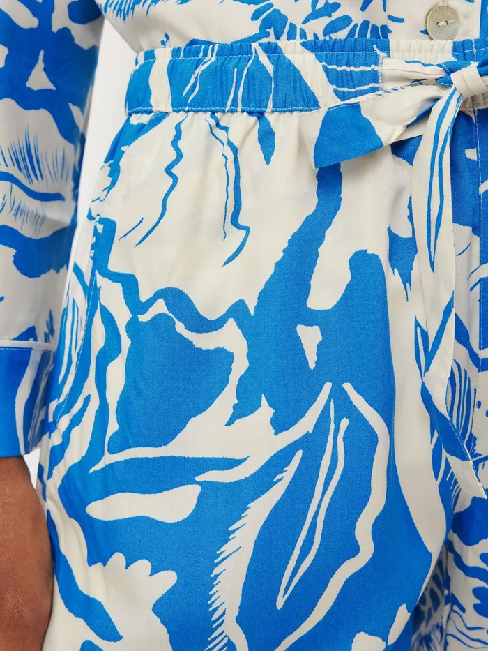 Women Strokes Floral Pyjama Blue Jigsaw Pyjamas and Loungewear