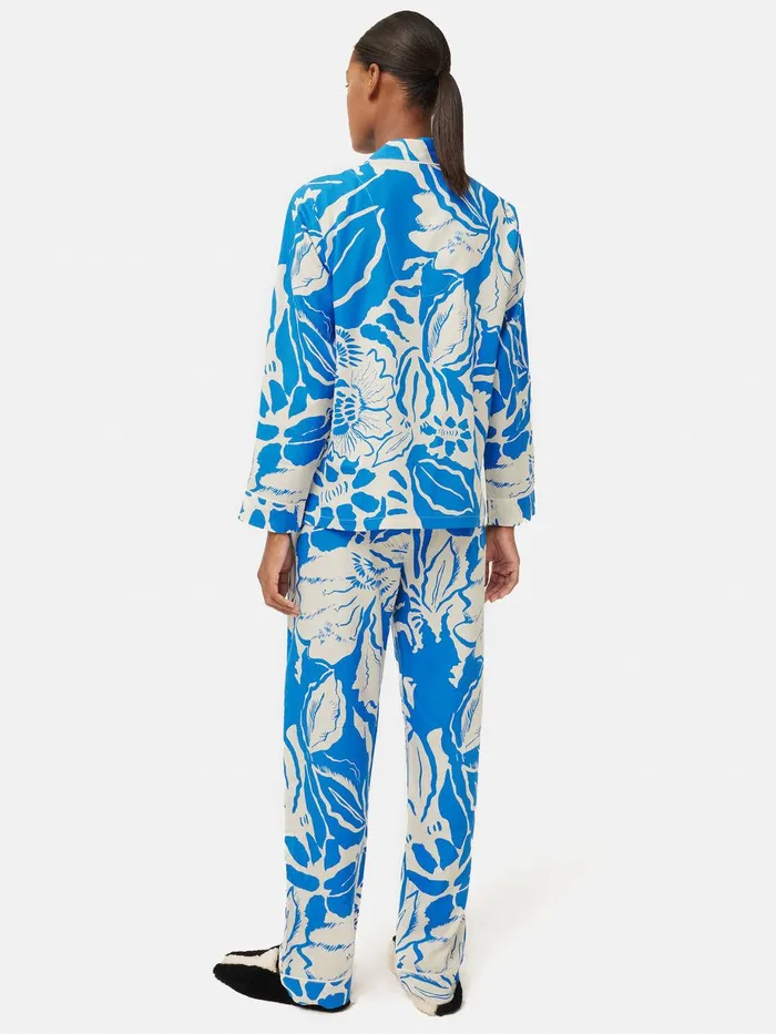 Women Strokes Floral Pyjama Blue Jigsaw Pyjamas and Loungewear