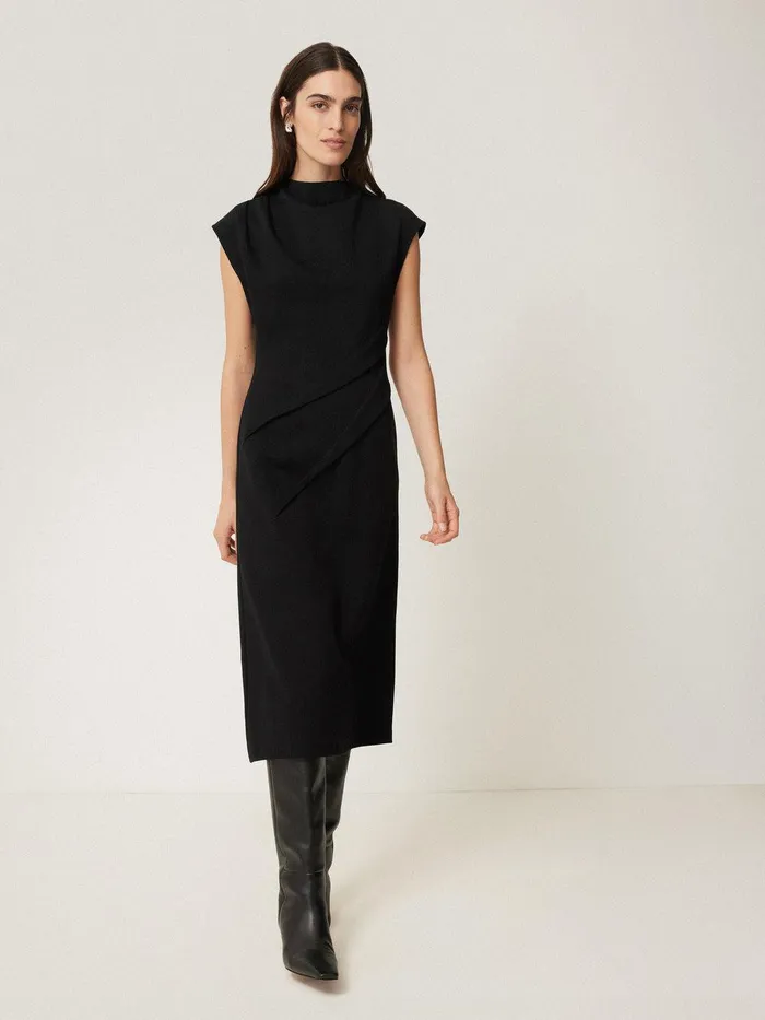Women Structured Dart Dress Black Jigsaw Dresses and Jumpsuits
