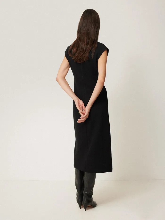 Women Structured Dart Dress Black Jigsaw Dresses and Jumpsuits