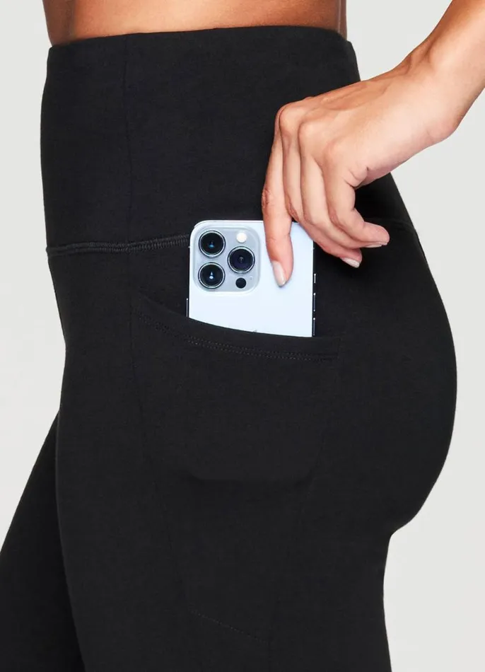 Women Studio Tummy Control Bootcut Pant Black RBX Active Leggings