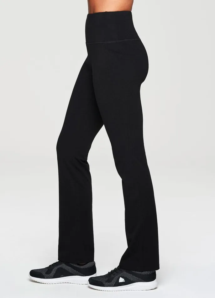 Women Studio Tummy Control Bootcut Pant Black RBX Active Leggings