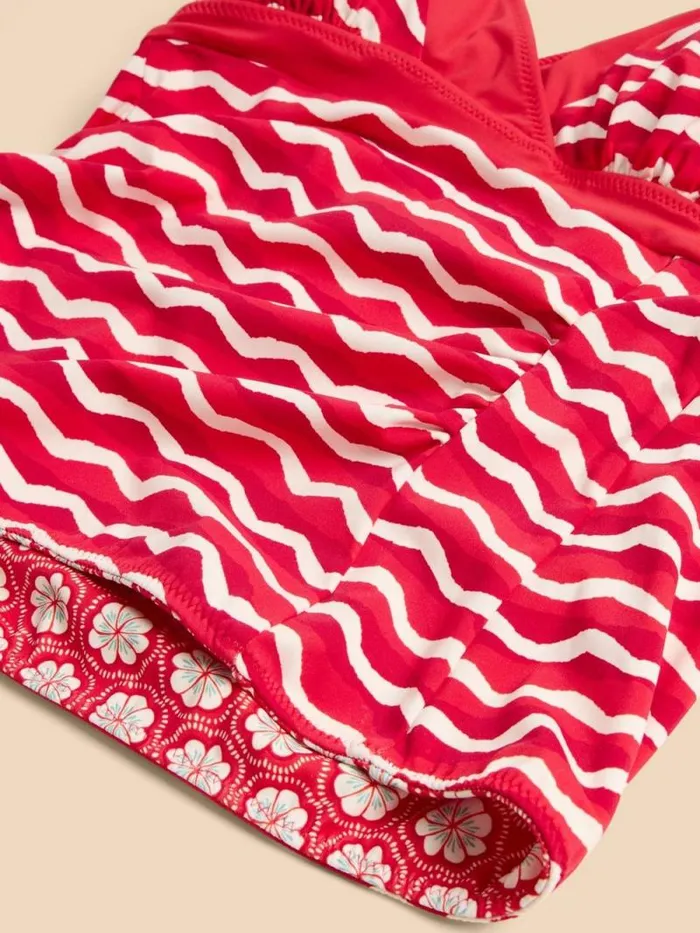 Women Sunshine Reversible Printed Tankini Red Multi White Stuff Swimwear