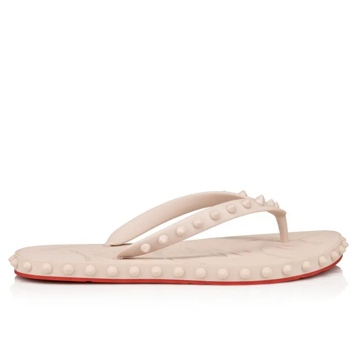 Women Super Loubi Flip Flipflops 8211 Rubber 8211 Leche Christian Louboutin Flats and Loafers
