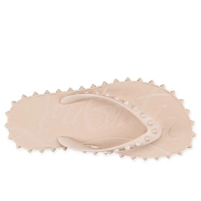 Women Super Loubi Flip Flipflops 8211 Rubber 8211 Leche Christian Louboutin Flats and Loafers