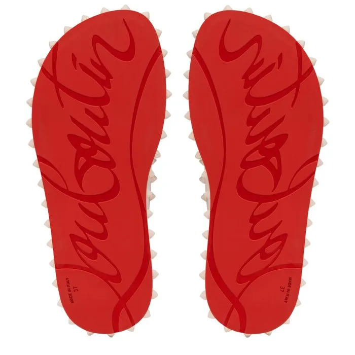 Women Super Loubi Flip Flipflops 8211 Rubber 8211 Leche Christian Louboutin Flats and Loafers