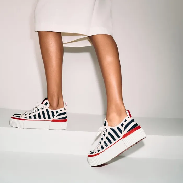 Women Super Pedro 40 Mm Sneakers 8211 Malha Printed Fabric 8211 Blue Christian Louboutin Sneakers Women Super Pedro 40 Mm Sneakers 8211 Malha Printed Fabric 8211 Blue Christian Louboutin Sneakers