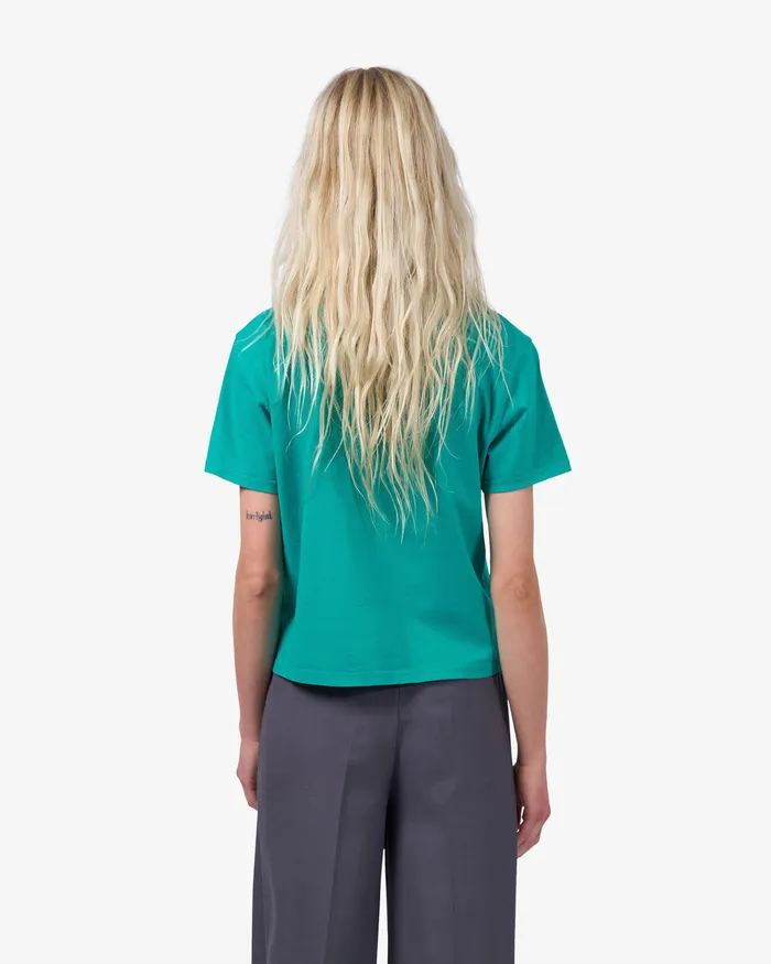 Women TShirts Colorfulstandard Organic Boxy Crop Tee 8211 Marine Blue