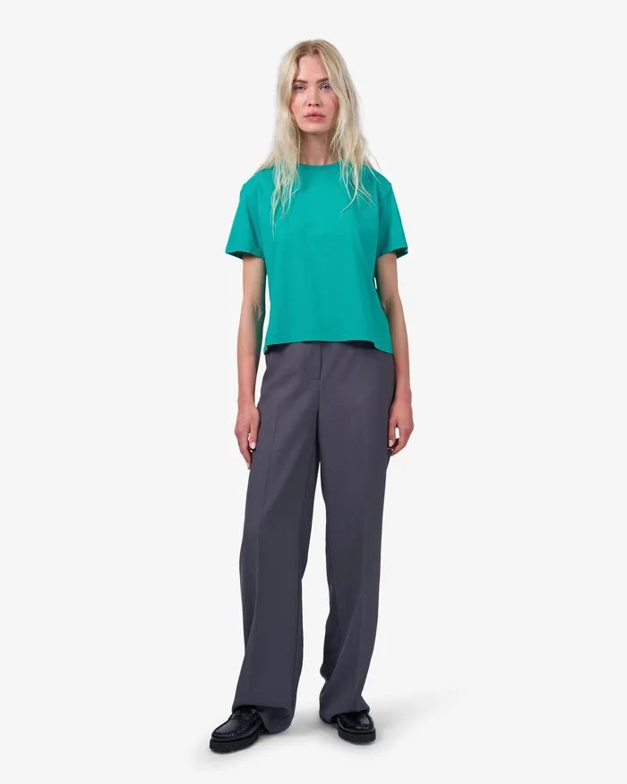 Women TShirts Colorfulstandard Organic Boxy Crop Tee 8211 Marine Blue