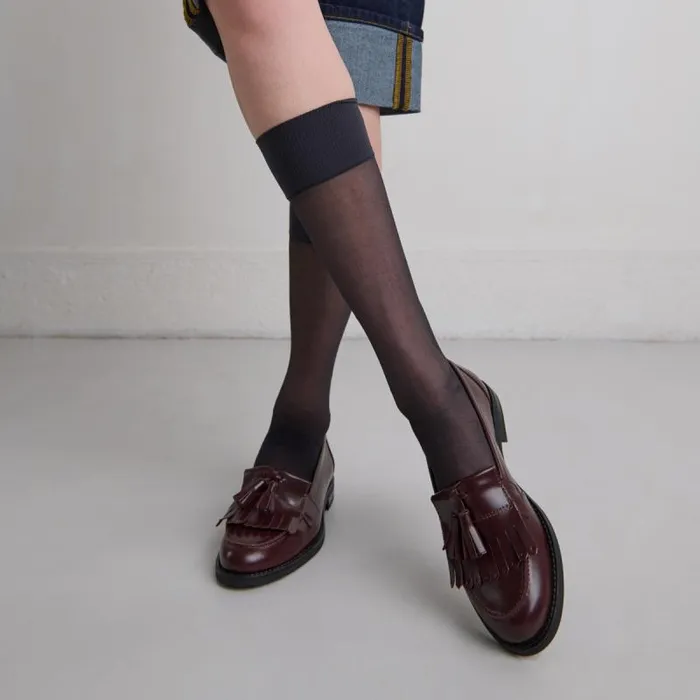Women Tassel Loafers Burgundy JONAK Loafers