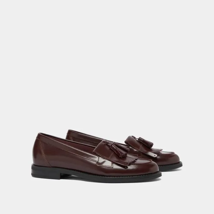 Women Tassel Loafers Burgundy JONAK Loafers